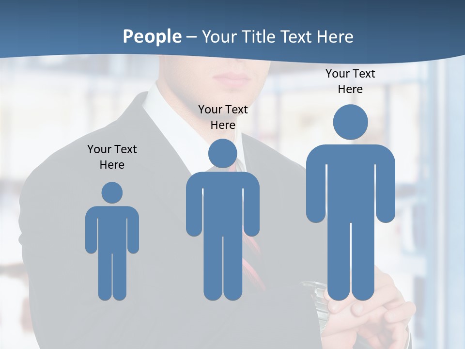 A Man In A Suit And Tie Standing In Front Of A Building PowerPoint Template