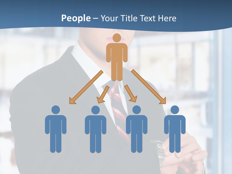 A Man In A Suit And Tie Standing In Front Of A Building PowerPoint Template