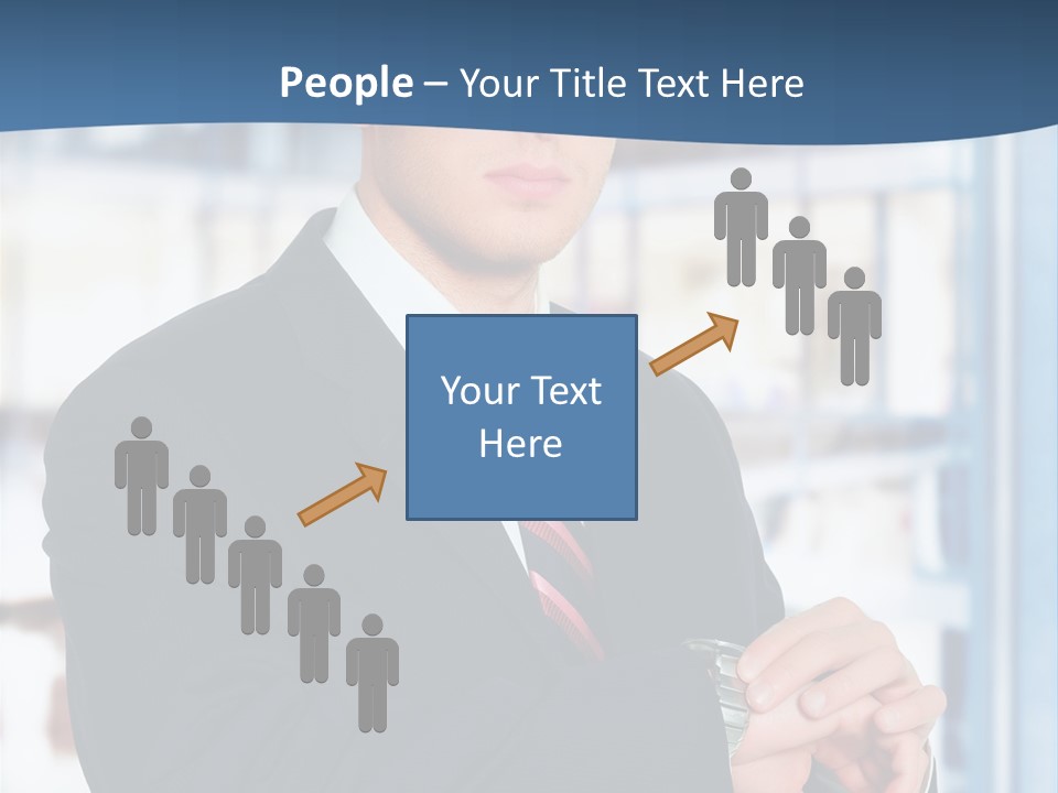 A Man In A Suit And Tie Standing In Front Of A Building PowerPoint Template