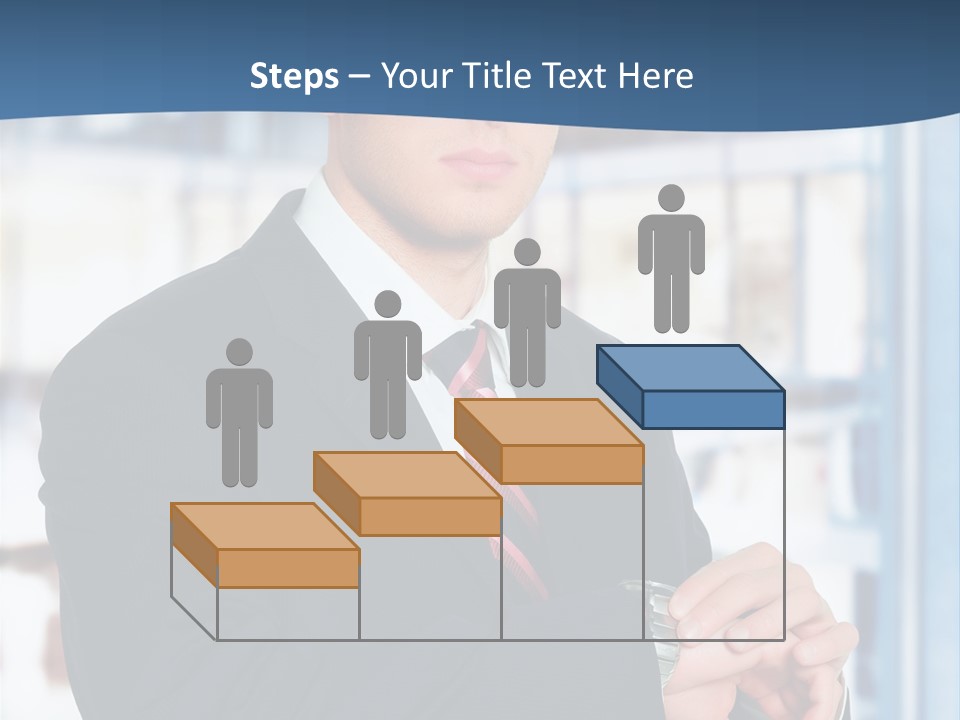 A Man In A Suit And Tie Standing In Front Of A Building PowerPoint Template