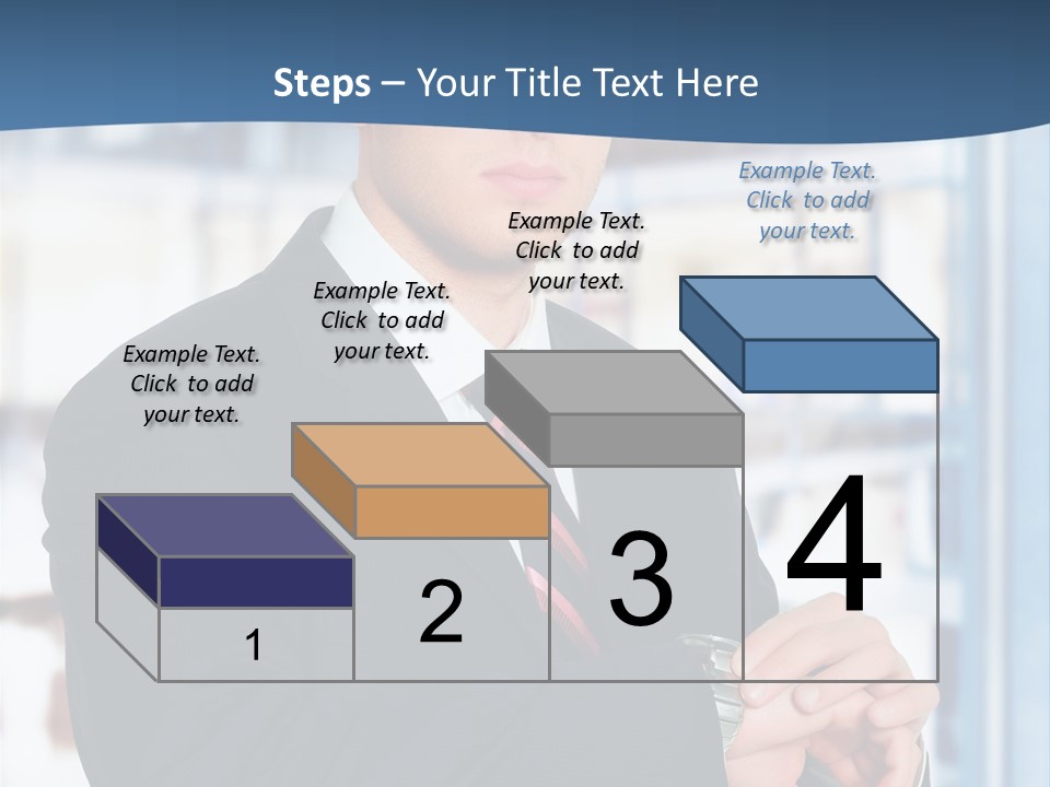 A Man In A Suit And Tie Standing In Front Of A Building PowerPoint Template