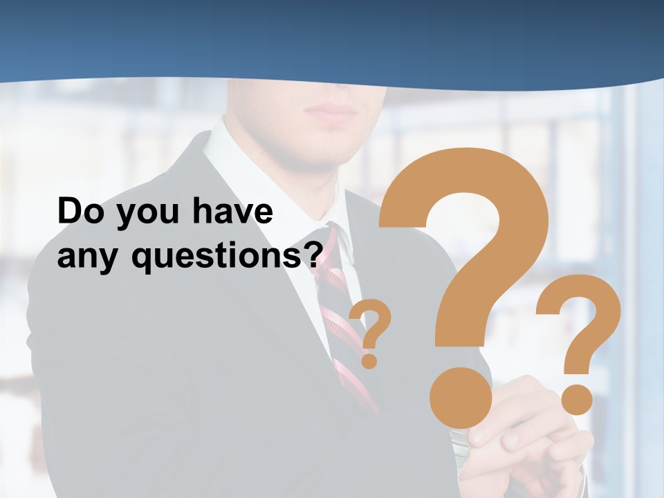 A Man In A Suit And Tie Standing In Front Of A Building PowerPoint Template