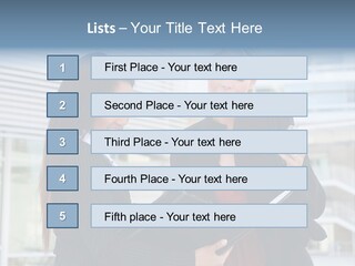 Two Women In Business Attire Looking At A Cell Phone PowerPoint Template