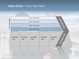 Two Women In Business Attire Looking At A Cell Phone PowerPoint Template