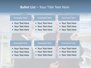 Two Women In Business Attire Looking At A Cell Phone PowerPoint Template