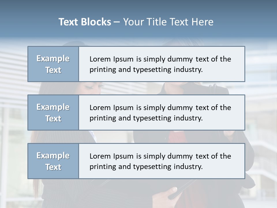 Two Women In Business Attire Looking At A Cell Phone PowerPoint Template