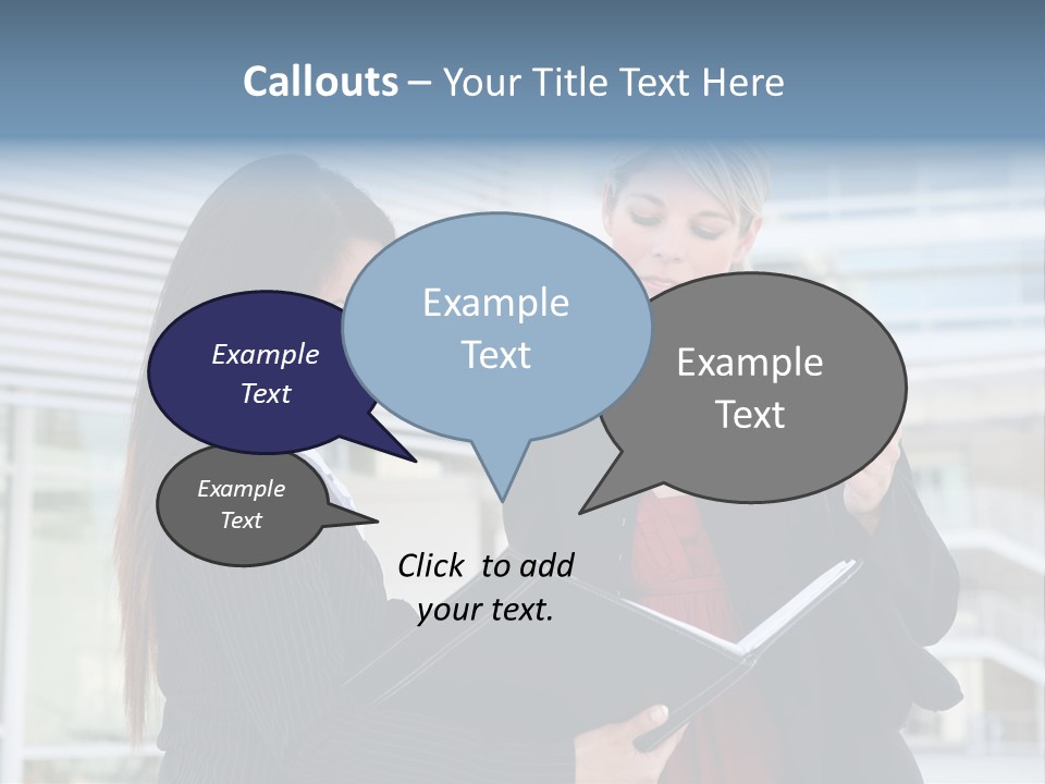 Two Women In Business Attire Looking At A Cell Phone PowerPoint Template