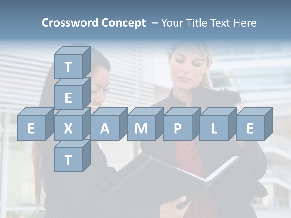 Two Women In Business Attire Looking At A Cell Phone PowerPoint Template