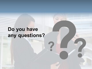 Two Women In Business Attire Looking At A Cell Phone PowerPoint Template