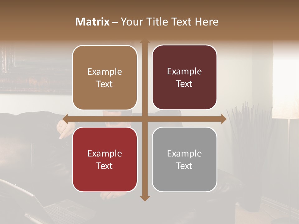 A Man Sitting On A Couch In A Living Room PowerPoint Template