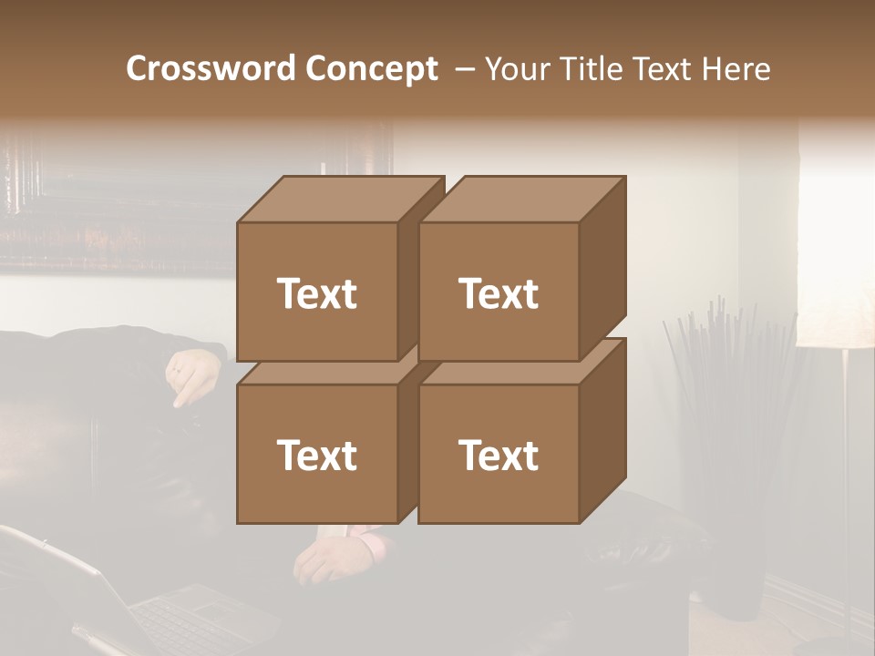 A Man Sitting On A Couch In A Living Room PowerPoint Template