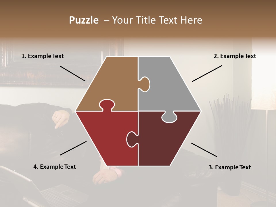 A Man Sitting On A Couch In A Living Room PowerPoint Template