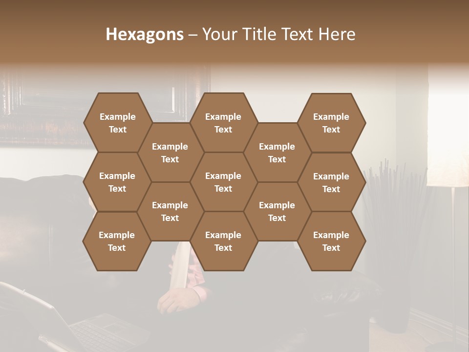 A Man Sitting On A Couch In A Living Room PowerPoint Template