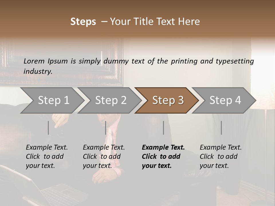 A Man Sitting On A Couch In A Living Room PowerPoint Template