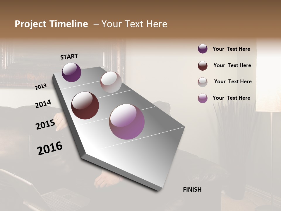 A Man Sitting On A Couch In A Living Room PowerPoint Template