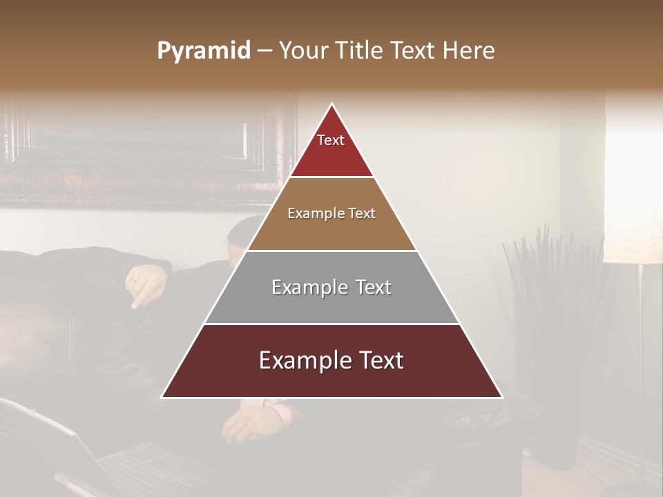 A Man Sitting On A Couch In A Living Room PowerPoint Template