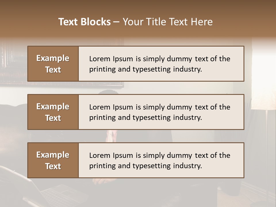 A Man Sitting On A Couch In A Living Room PowerPoint Template