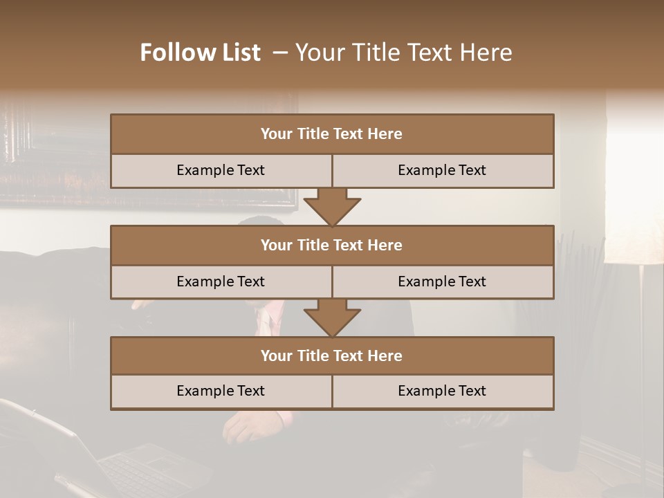 A Man Sitting On A Couch In A Living Room PowerPoint Template