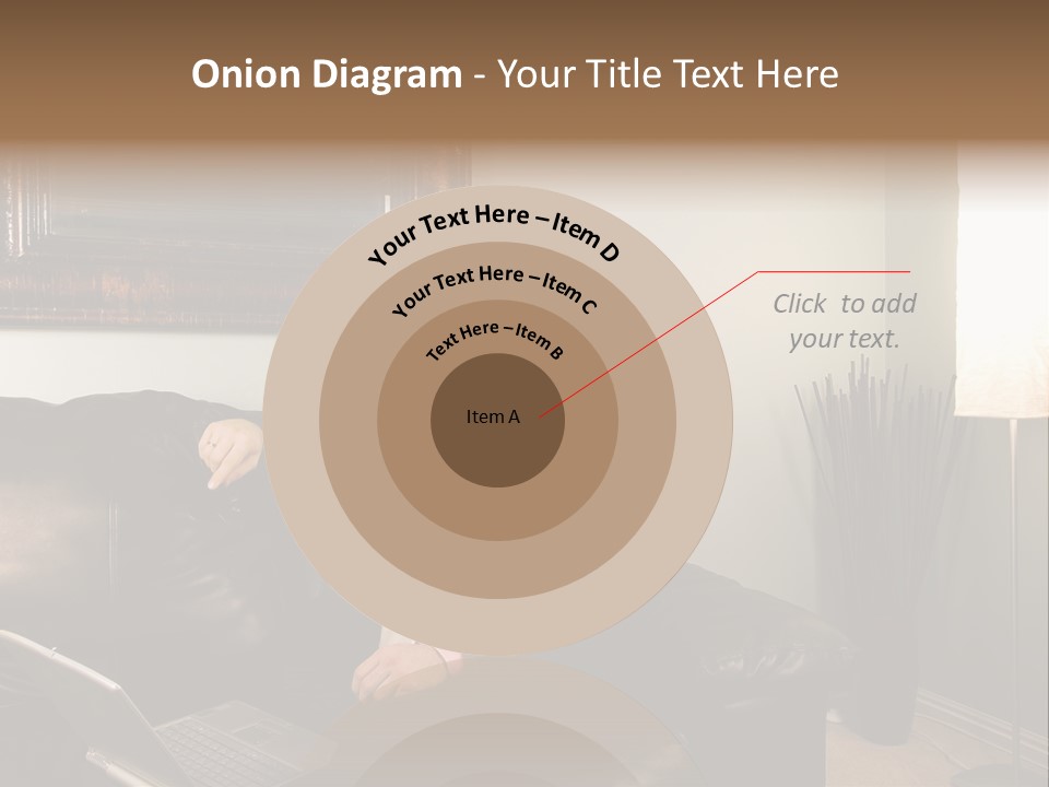 A Man Sitting On A Couch In A Living Room PowerPoint Template