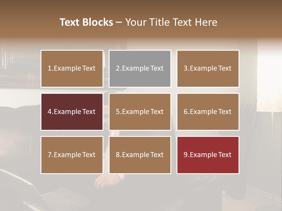 A Man Sitting On A Couch In A Living Room PowerPoint Template