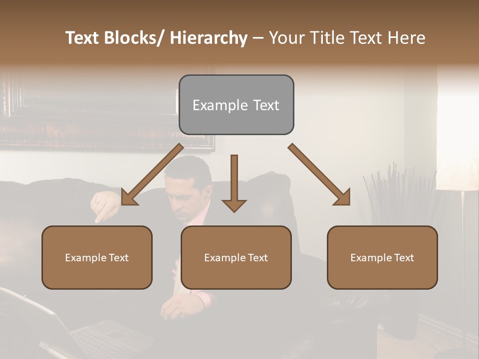 A Man Sitting On A Couch In A Living Room PowerPoint Template