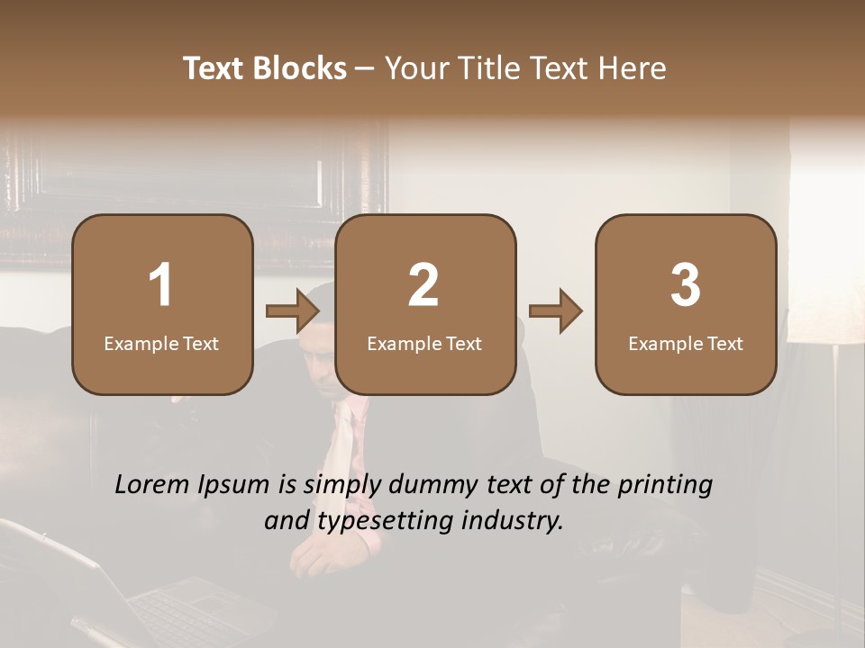 A Man Sitting On A Couch In A Living Room PowerPoint Template
