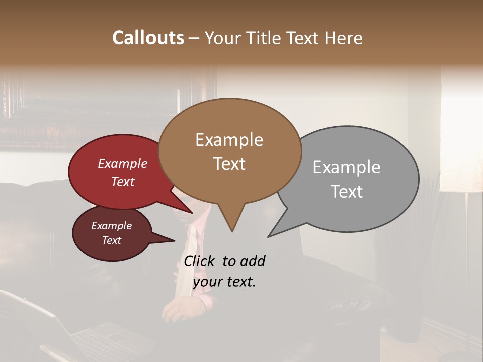 A Man Sitting On A Couch In A Living Room PowerPoint Template