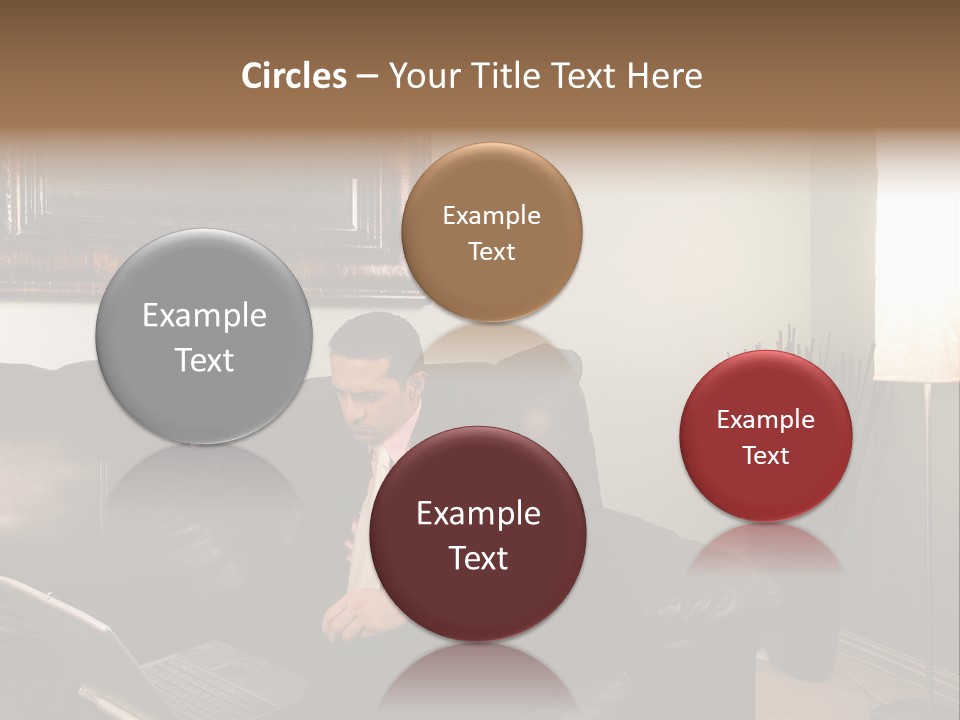 A Man Sitting On A Couch In A Living Room PowerPoint Template