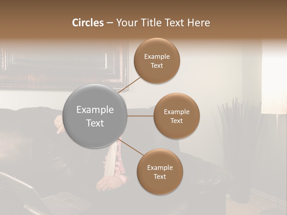 A Man Sitting On A Couch In A Living Room PowerPoint Template