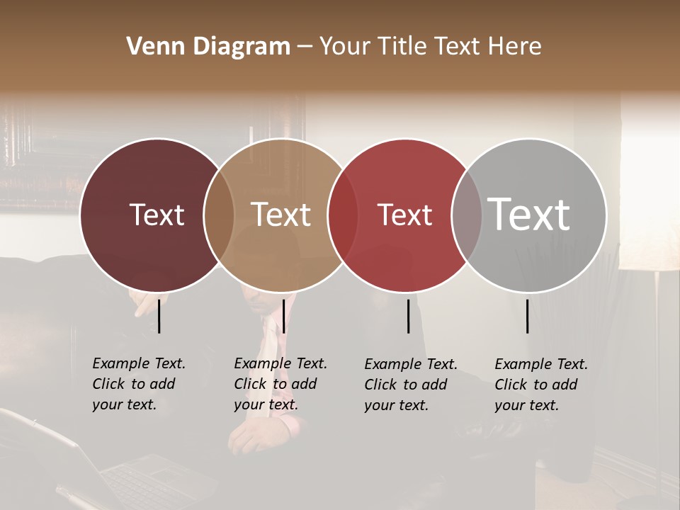 A Man Sitting On A Couch In A Living Room PowerPoint Template
