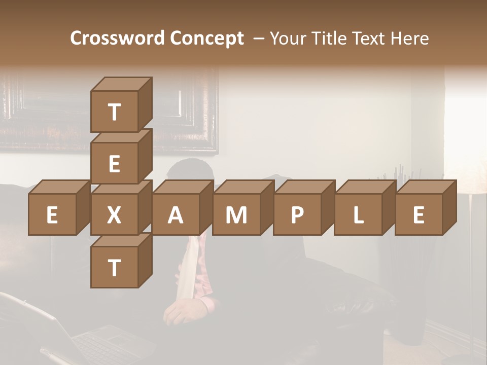 A Man Sitting On A Couch In A Living Room PowerPoint Template