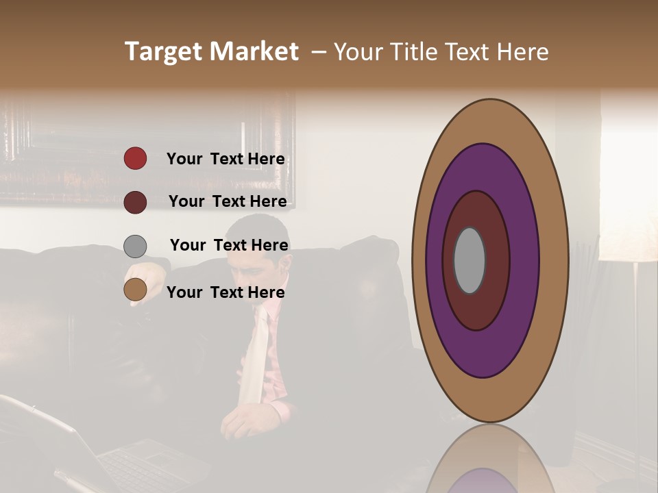 A Man Sitting On A Couch In A Living Room PowerPoint Template