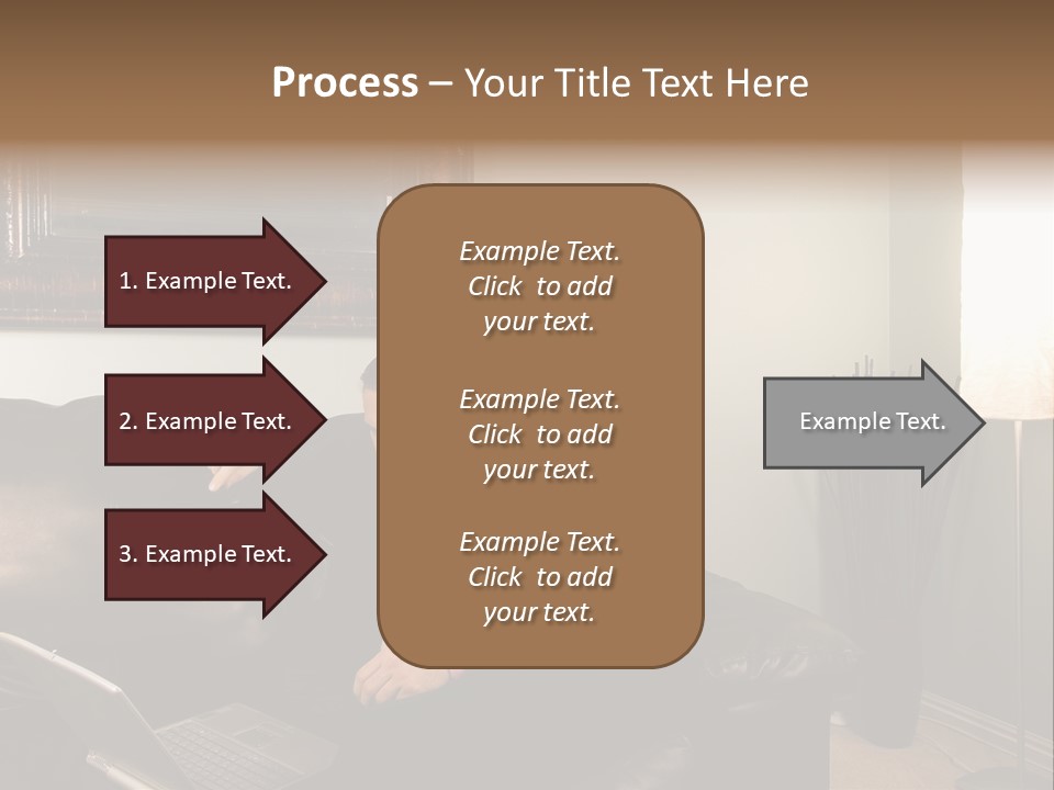 A Man Sitting On A Couch In A Living Room PowerPoint Template