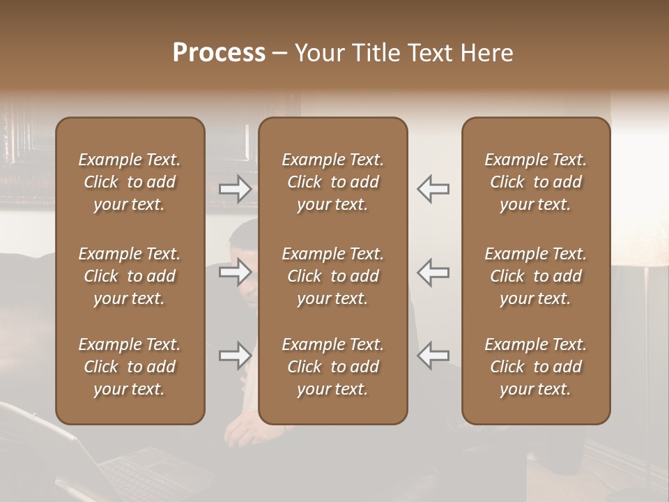 A Man Sitting On A Couch In A Living Room PowerPoint Template
