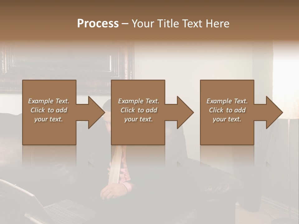 A Man Sitting On A Couch In A Living Room PowerPoint Template