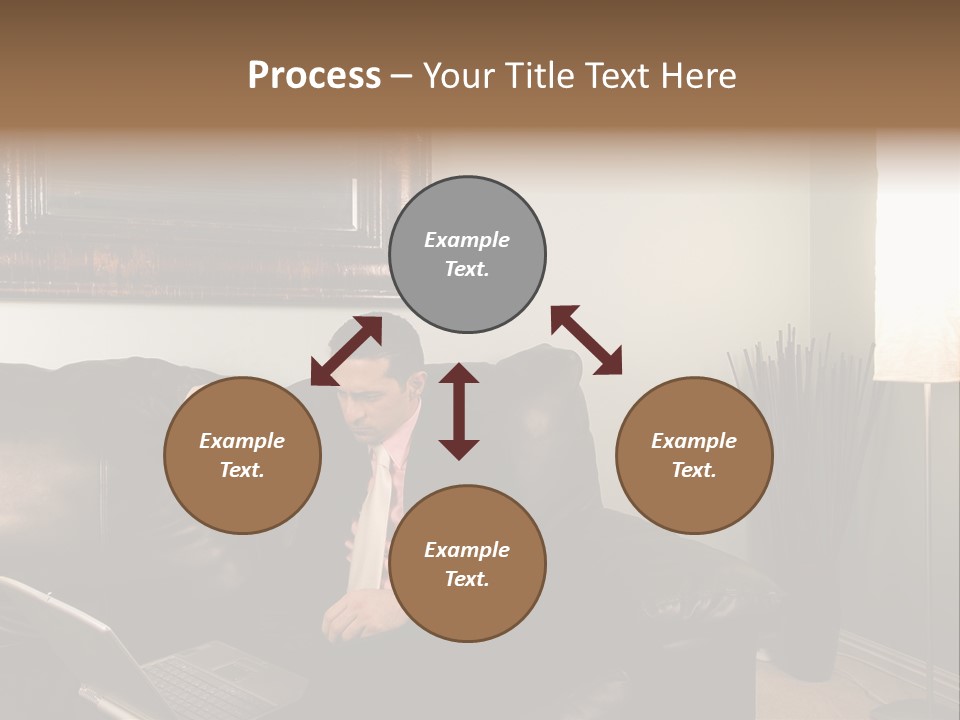 A Man Sitting On A Couch In A Living Room PowerPoint Template