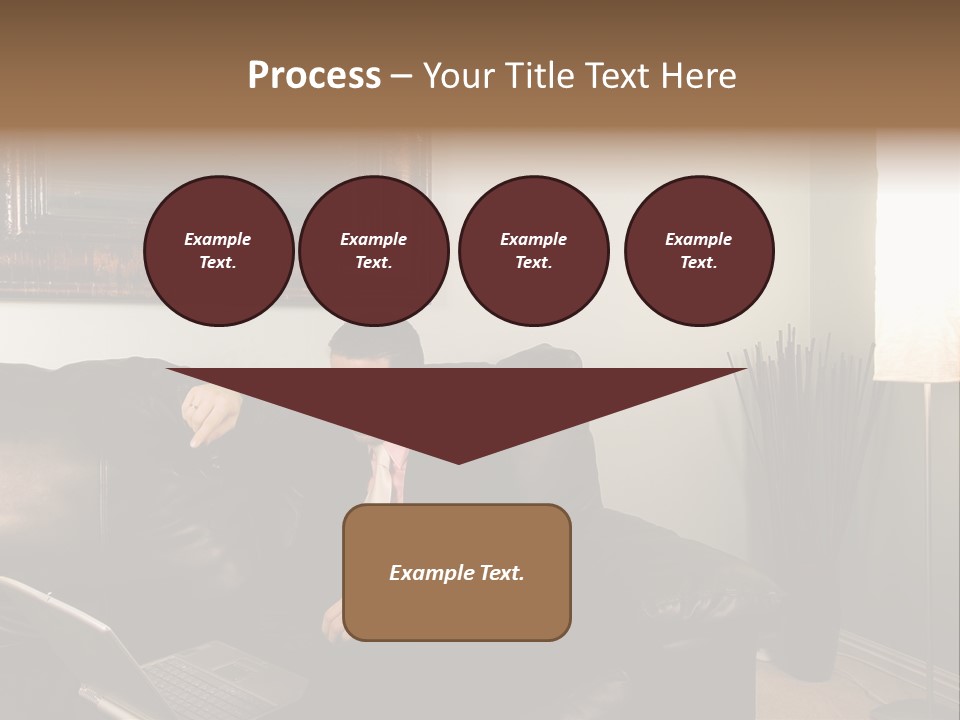 A Man Sitting On A Couch In A Living Room PowerPoint Template