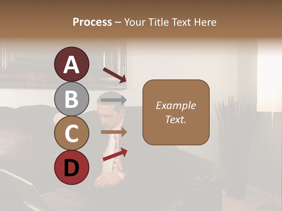 A Man Sitting On A Couch In A Living Room PowerPoint Template