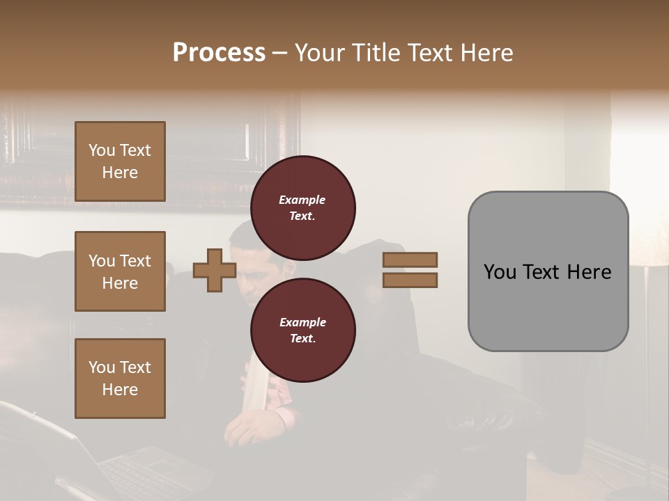 A Man Sitting On A Couch In A Living Room PowerPoint Template