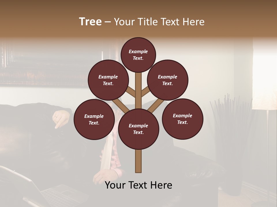 A Man Sitting On A Couch In A Living Room PowerPoint Template