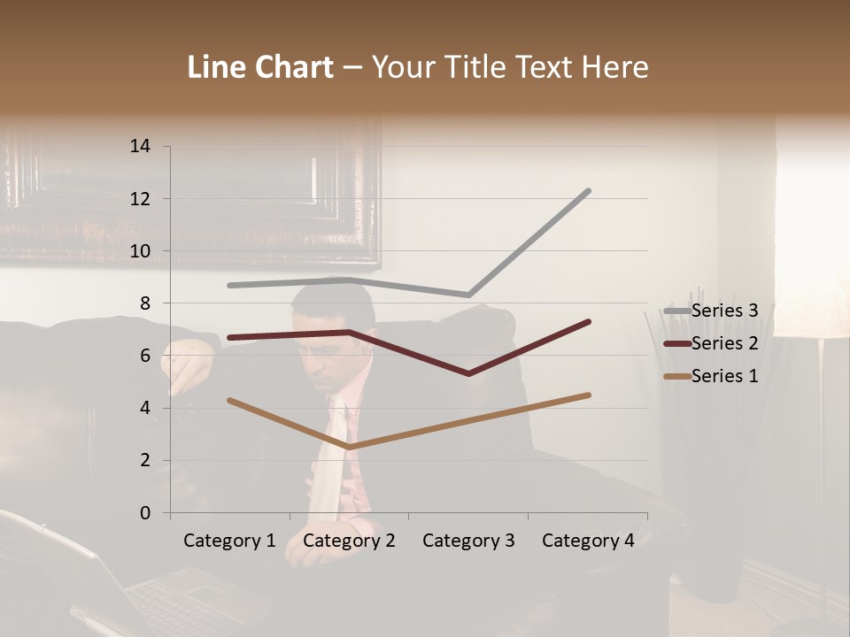 A Man Sitting On A Couch In A Living Room PowerPoint Template