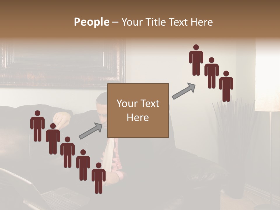 A Man Sitting On A Couch In A Living Room PowerPoint Template