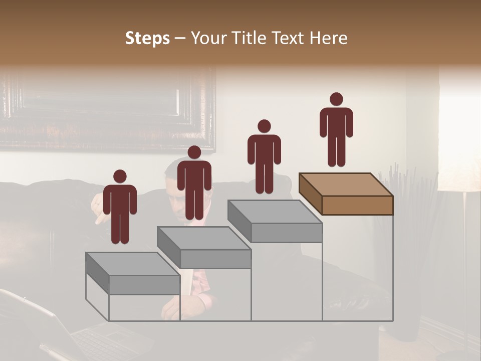 A Man Sitting On A Couch In A Living Room PowerPoint Template