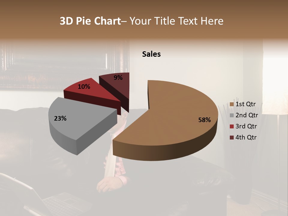 A Man Sitting On A Couch In A Living Room PowerPoint Template