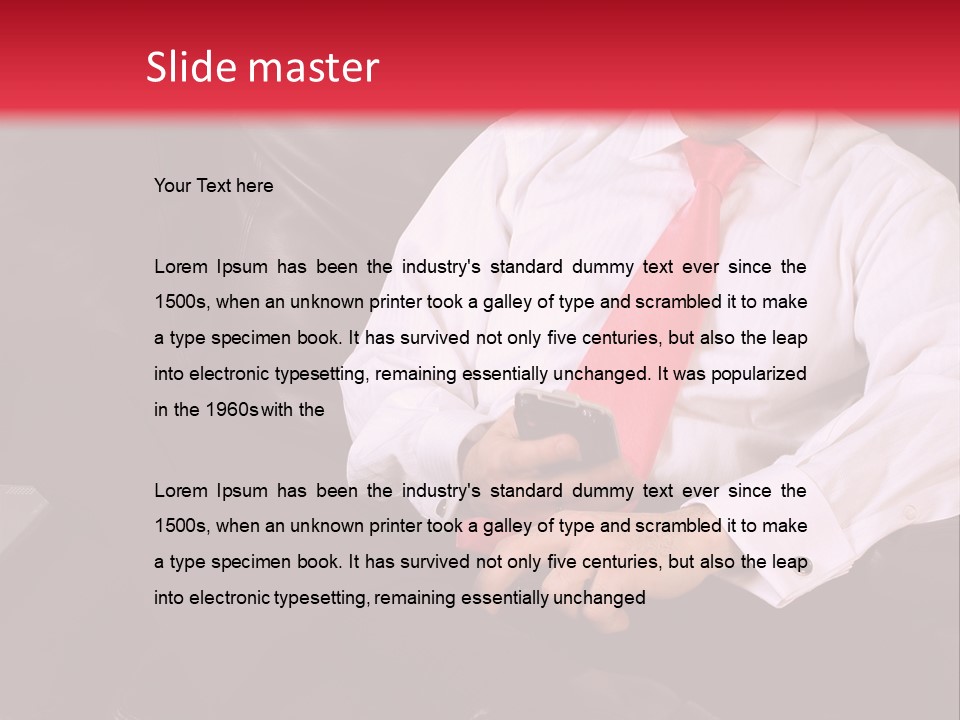 A Man Sitting In A Chair With A Cell Phone PowerPoint Template