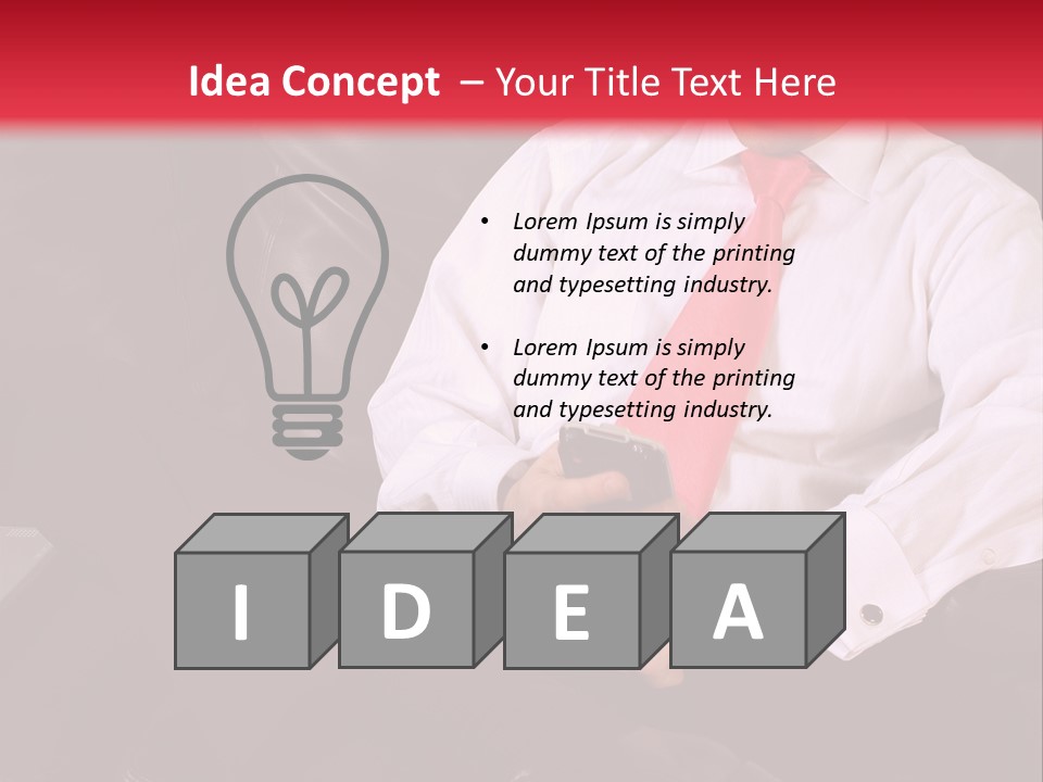 A Man Sitting In A Chair With A Cell Phone PowerPoint Template