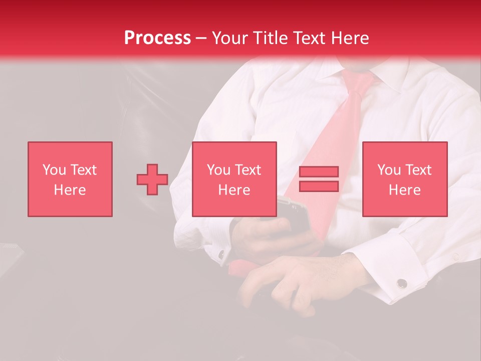 A Man Sitting In A Chair With A Cell Phone PowerPoint Template