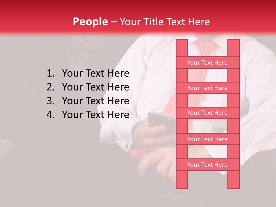 A Man Sitting In A Chair With A Cell Phone PowerPoint Template