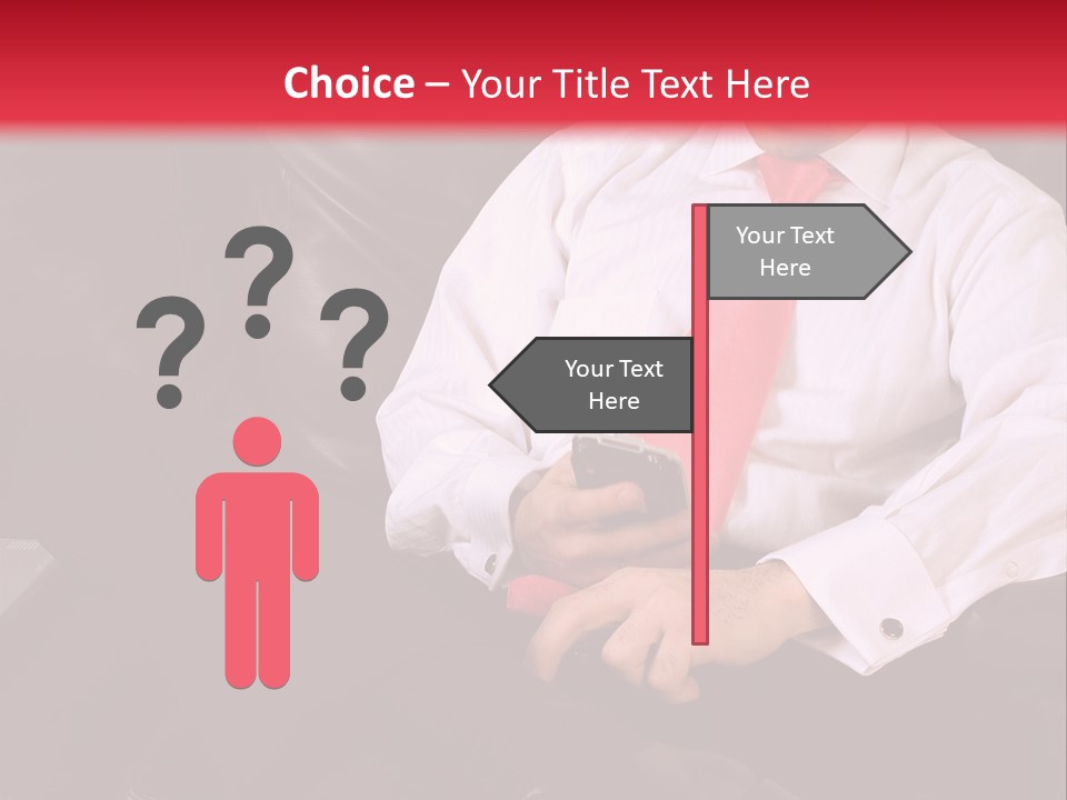 A Man Sitting In A Chair With A Cell Phone PowerPoint Template