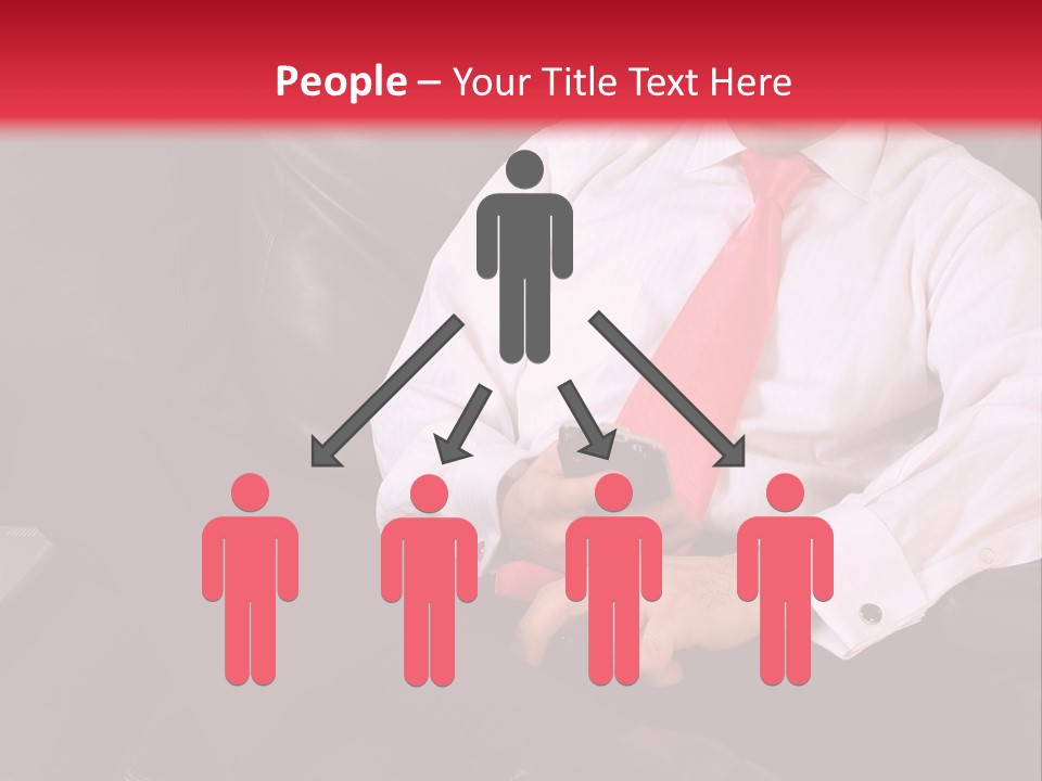 A Man Sitting In A Chair With A Cell Phone PowerPoint Template